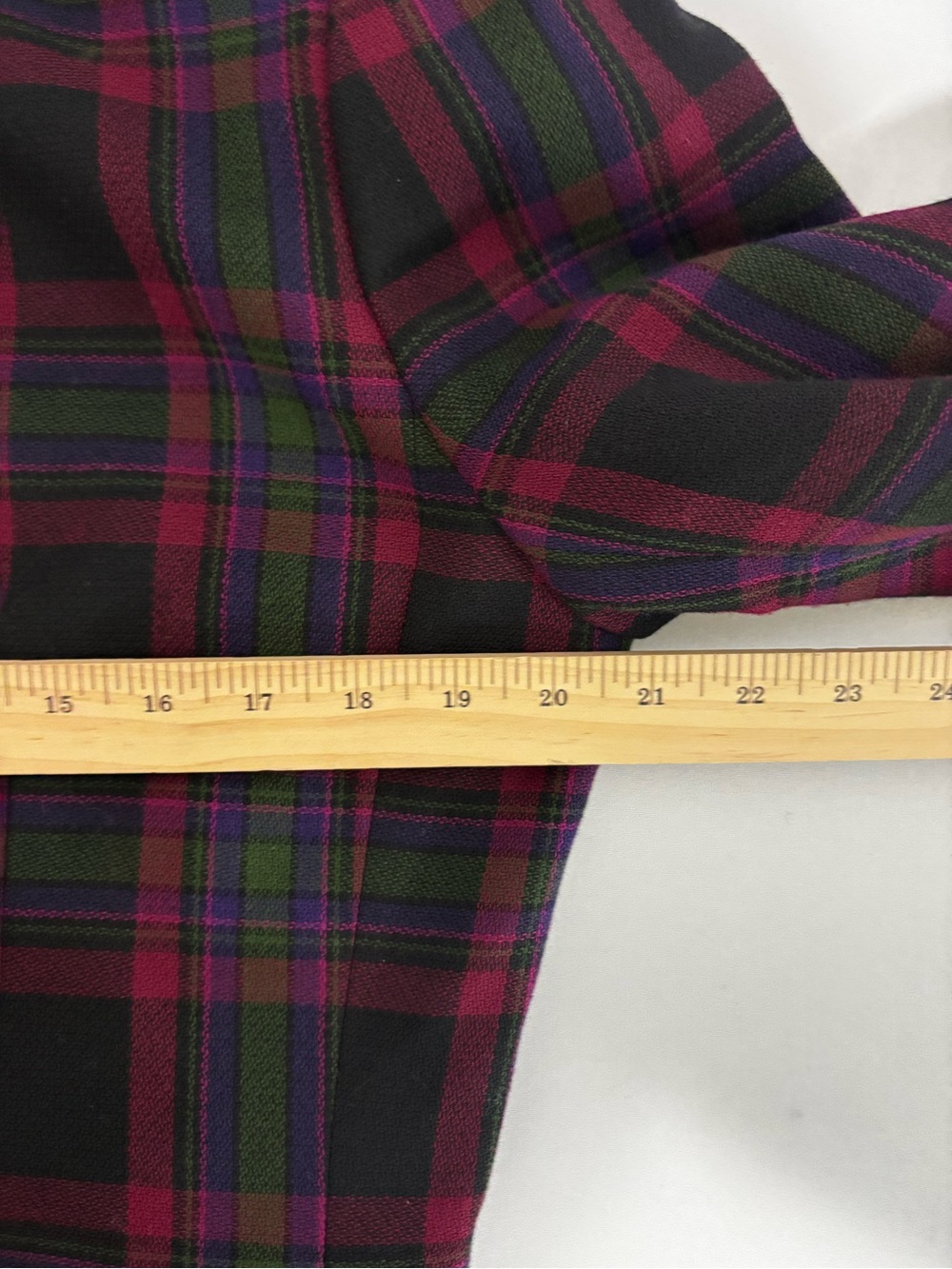 Vintage Wool Petite Sophisticate 12P Blend Plaid Velvet Trim Blazer Jacket - Picture 11 of 12